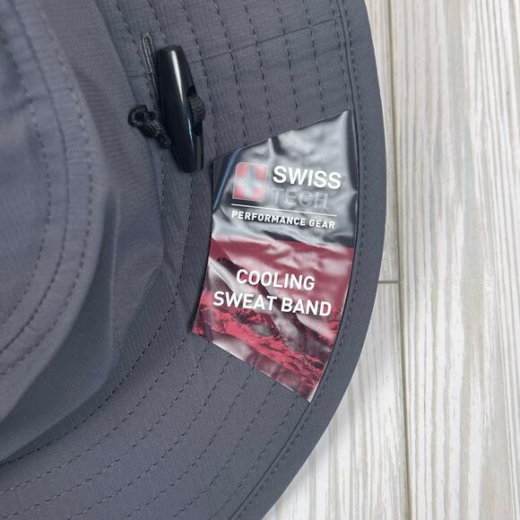 Z0088 Gray Swiss Tech Sun Hat Boonie Bucket Hat Adjustable Size S-M - Picture 3 of 5